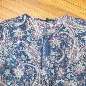 EUC chiffon tunic in teal paisley print